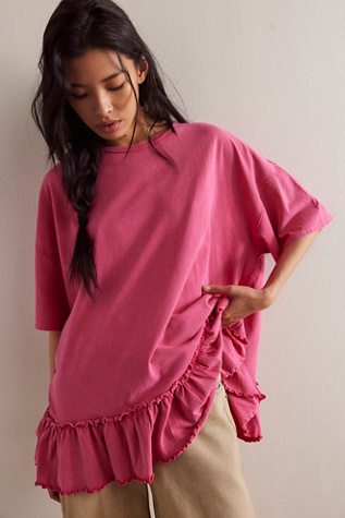 n【新品未開封】Alison frill tops pink Alice Frill Front Silk Top-Pink Heather | Boden USA