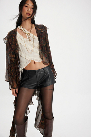 Alessia Vegan Micro Trouser Shorts by We The Free at Free People in Black, Size: US 6