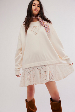 Prairie Sweatshirt at Free People in Oat Combo, Size: Small