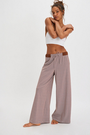 Out And About Trousers By Intimately At Free People In Cinnamon Stripe, Size: XL