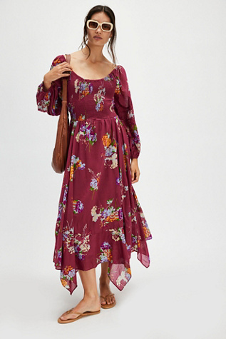 Morning Glory Maxi Dress at Free People in Earth Red Combo, Size: Medium