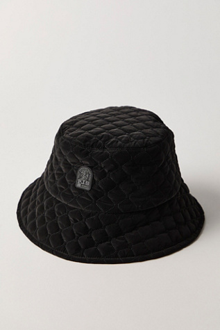 Parajumpers Puffer Quilted Bucket Hat At Free People In Black, Size: S/M