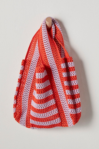 Verloop Raffia Stripe Tote at Free People in Poppy Lilac Combo