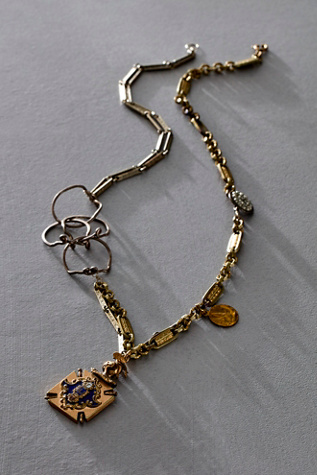 Dara Vintage Antique Enamel Necklace