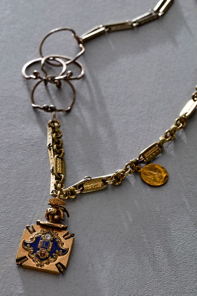 Dara Vintage Antique Enamel Necklace #1