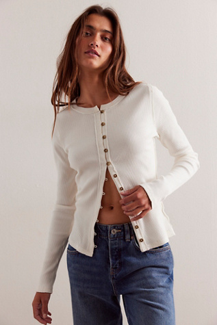 We The Free It's On Cardi at Free People in Ivory, Size: Small