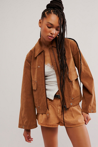 Blair Vegan Suede Jacket at Free People in Caramel Cafe, Size: Small