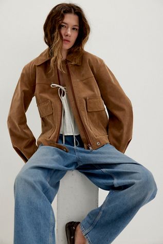 Oval Square Osrocker Leather Bomber Jacket | Free People