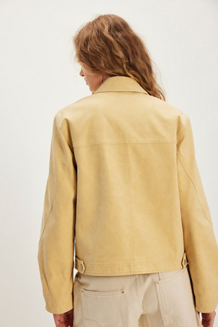 We The Free Blair Vegan Suede Jacket by Free People in Yellow, Size: XL