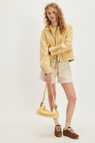We The Free Blair Vegan Suede Jacket by Free People in Yellow, Size: XL