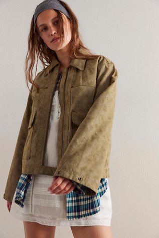 Blair Vegan Suede Jacket at Free People in Coriander, Size: XL