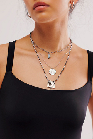 Lenker Layered Necklace at Free People in Black Braided