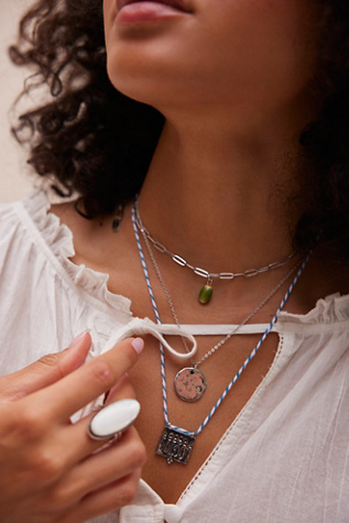 Lenker Layered Necklace at Free People in Blue Braided