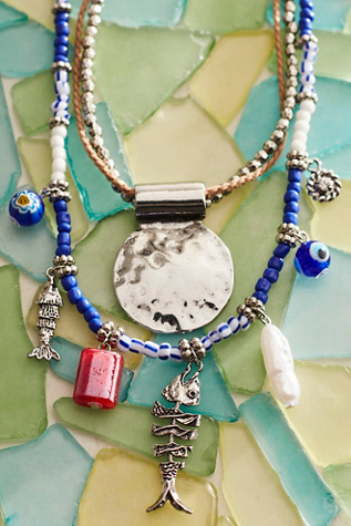 Swimming Upstream Layered Necklace at Free People in Blue