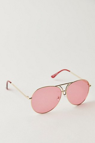 Marty Aviator Sunglasses at Free People in Cherry Red