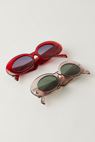 Madrid Bubble Sunglasses at Free People in Fog