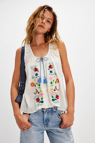 Spell Florapaloosa Embroidered Tank Top at Free People in Wildflower, Size: Medium