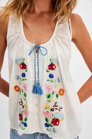 Spell Florapaloosa Embroidered Tank Top At Free People In Wildflower, Size: XL