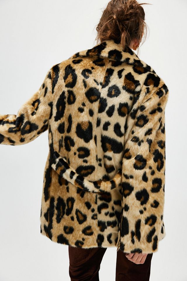 Free people faux fur leopard coat hotsell