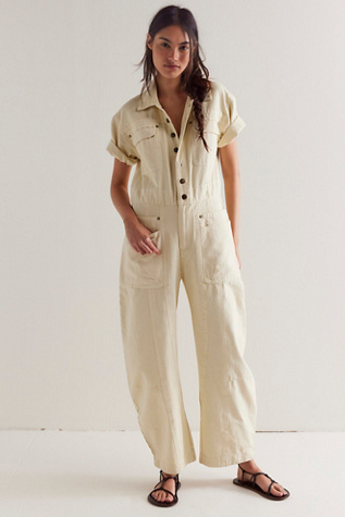 We The Free Maxie Washed Coverall at Free People in Fall Clouds, Size: US 0