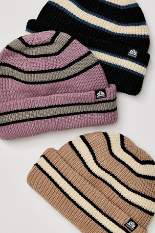 Slacker Striped Beanie by Autumn at Free People, Khaki