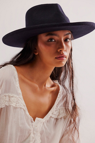 Aubrey Pencil Brim Felt Hat by Wyeth at Free People in Black