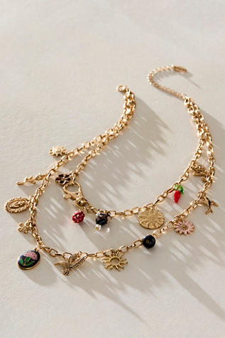 Maxamillion Charm Necklace by Free People in Gold