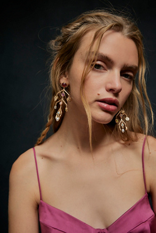 Maxy Charm Dangle Earrings by Free People in White