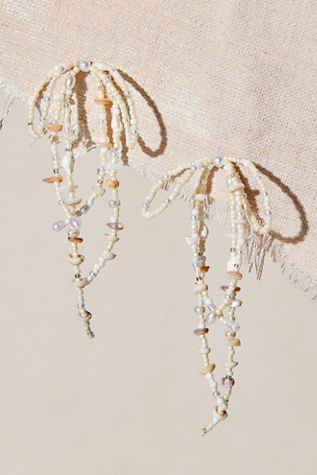 Say You Love Me Bow Dangle Earrings at Free People in Shell Pearl