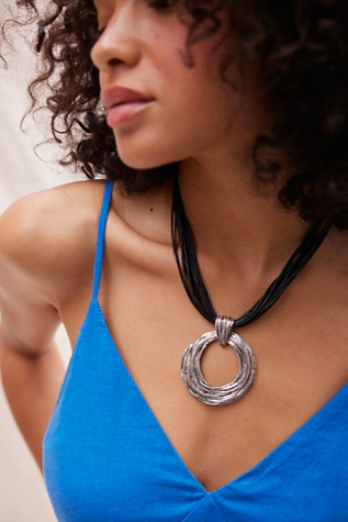 One Step Ahead Pendant Necklace by Free People in Black