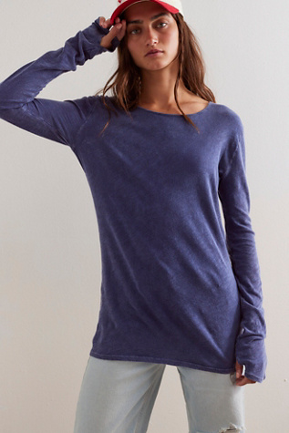 We The Free Line By Line Tee at Free People in Blue, Size: XS