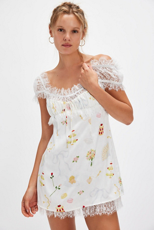 For Love & Lemons Jeannine Mini Dress at Free People in White, Size: Small