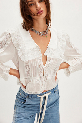 RIXO Maribelle Top At Free People In Ivory, Size: XS