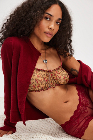 Honey Lori Joey Bralette By Only Hearts At Free People In Honey Floral, Size: Small