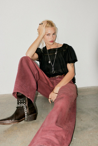 We The Free Aiden Chain Boots at Free People in Brown, Size: US 8