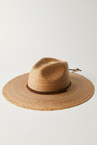 Palm Braid Lifeguard Hat by San Diego Hat Co. at Free People in Tobacco