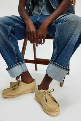 Clarks Wallabee Moccasins at Free People in Maple Suede, Size: US 9