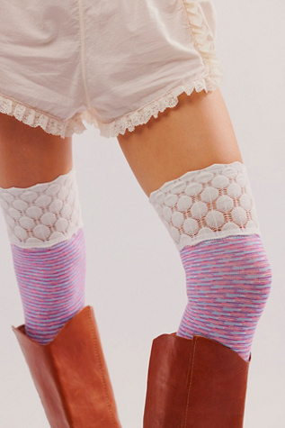 Mermaid Marled Over The Knee Socks at Free People in Ivory Combo