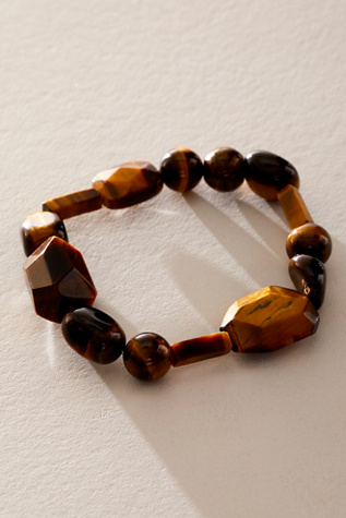 Ariana Ost Raw Stone Bracelet at Free People in Tigers Eye