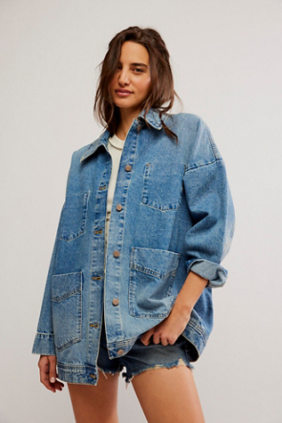 We The Free Amelia Denim Jacket at Free People in Got The Blues, Size: XS