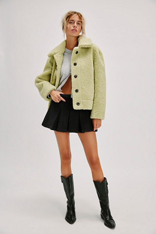 Charlie Reversible Coat Jacket by APPARIS at Free People in Pistachio, Size: Small