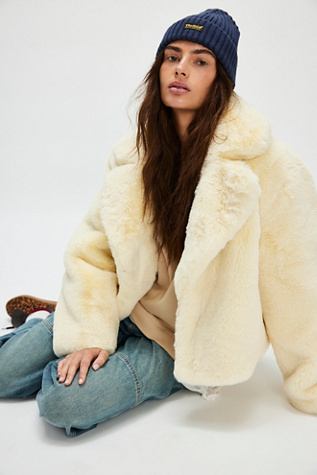 DVF×APPARIS 3ホック ファーコート ベージュ