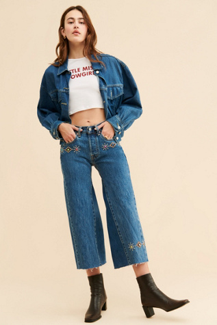 Riley Vintage Embellished Culotte Jeans