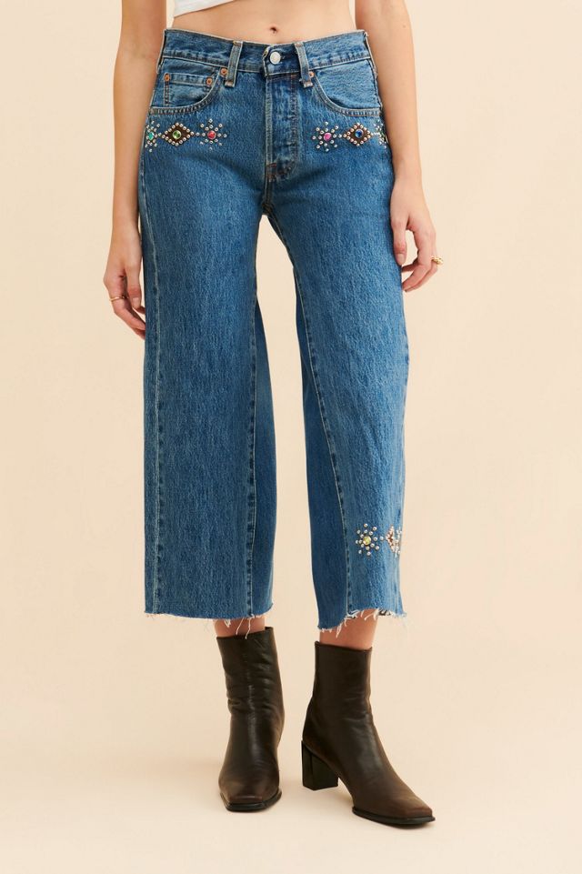 Riley Vintage Embellished Culotte Jeans #2