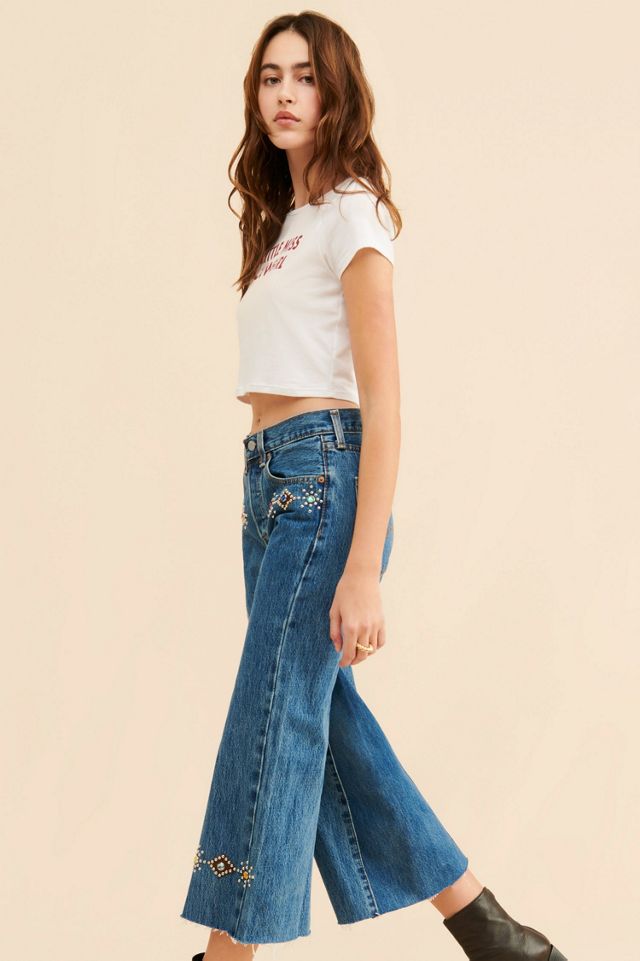 Riley Vintage Embellished Culotte Jeans #3