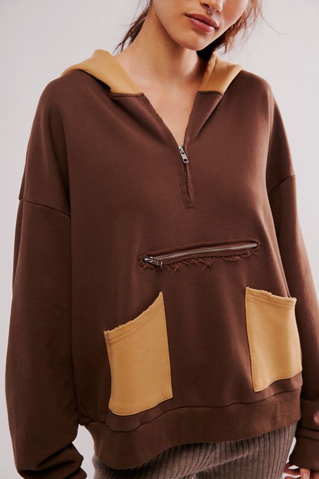 Found Quarter Zip Two Tone Hoodie #2