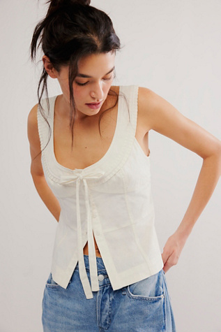 Sail Away With Me Top at Free People in Optic White, Size: Large