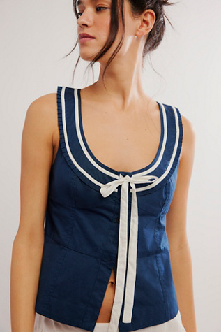 Sail Away With Me Top at Free People in Dark Denim, Size: Medium