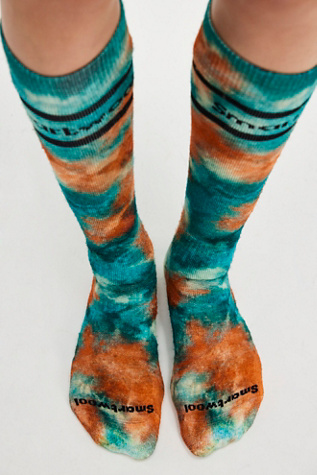 Smartwool Tie Dye Full Cushion Socks At Free People In Cascade Green, Size: Small