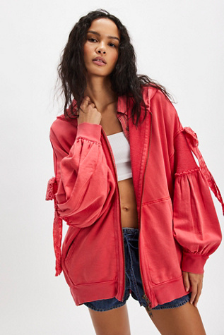 Bow Girl Sweatshirt At Free People In Flame Red, Size: Medium